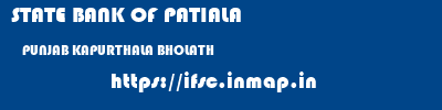 STATE BANK OF PATIALA  PUNJAB KAPURTHALA BHOLATH   ifsc code